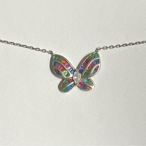 Striking Silver,rainbow winged butterfly